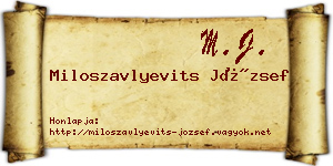 Miloszavlyevits József névjegykártya