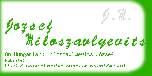 jozsef miloszavlyevits business card