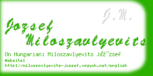 jozsef miloszavlyevits business card